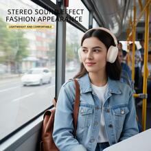 Gerripuer New Full-Ear Wireless Headphones, HIFI High-Definition Calls, Comfortable MP3 Music For Phones, Type-C, Foldable Portable Rotatable Telescopic ABS Plastic High-End Business Gift Wireless Headphones, 360° Surround Sound True Stereo V5.3, New Year/Valentine's Day/Birthday Gift, Online Class Wireless Headphones, Adjustable Volume, 6-Hour Battery Life, Sports & Music Headphones - Apricot - View 3