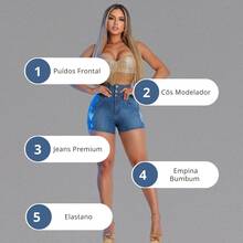 Women's High-Waisted Shaping Denim Shorts, Simple, Casual, Party, Denim With Pockets, Button, Zipper, Shaping Waist, Vacation, Beach, Summer, Spring - 淺色水洗藍 - 查看 5