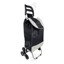 Carrinho De Feira Compras 6 Rodas Dobrável Sobe Escada 30 Kg - Preto - Visão 1