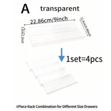 1 Set Acrylic Multi-Functional Drawer Type Makeup Storage Box Tray, Dresser Drawer Cabinet, Spice Jar Rack Organizer, Folding Countertop Shelf - Stripe - View 16
