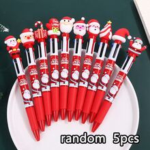 5pcs Random Red Series Christmas Ball Pens, Santa Claus Gift Christmas Tree Style Multicolor Gift Pens, Christmas Holiday Student Stationery Prize Gift Christmas Gift Reward - Multicolor - View 7
