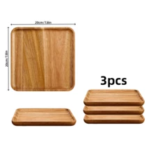1pc/4pcs Minimalist Rosewood Tray - 7.8 Inch Square Wooden Tray For Serving Meals, Snacks, Desserts And Cooked Food, Durable, Easy To Clean, Polished Surface, Minimalist Design Serving Tray, High-Quality Square Wooden Plate, Serving Platter, Wooden Tableware Tray, Fruit Tray, Party Serving Tray, Coffee Table Decor/Tabletop Candle Holder Wooden Plate