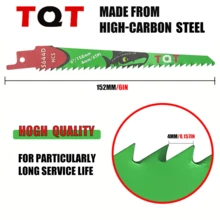 5-10-20件套 S644D 往复锯片套装，适用于木材切割，150mm 6TPI 拆卸锯片，可快速切割木材、修剪枝条和 PVC 管材