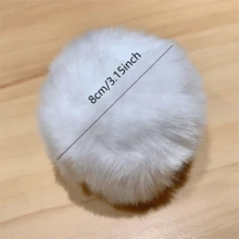 1pc Solid Color Cute Fluffy Rabbit Tail Decor, Suitable For Daily Wear - White - View 2
