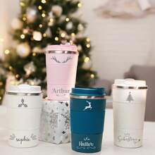 Personalized Christmas Coffee Mugs, Insulated Tumblers, Bridesmaid Invitations, Engraved Travel Cups, Family Christmas, Christmas Gifts, Personalized Mugs, Coffee Cups, Travel Coffee Cups, Coffee Cups, Stainless Steel Cups, Travel Mugs, Custom Coffee Mugs, Engraved Mugs, Christmas Gifts, Secret Santa Gifts, Custom Name Mugs, Holiday Coffee Cups, Birthday Gifts, Holiday Calendars - Christmas Design Of Leather Mug - View 4