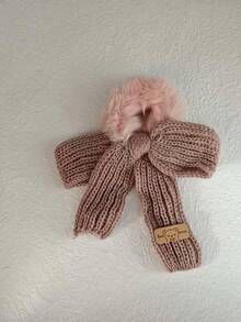1pc Autumn/Winter Knitted Bow Scrunchie, Cute Fluffy Hair Tie Hair Accessory, Home Beauty Women Accessory Gifts ,Head Piece Ponytail Head Accessories - Multicolor - View 18