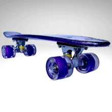 Patineta Penny 22 Pulgadas con Luz Le en las Llantas, varios Diseños, ideal para paseo cortos, Perfecto practicar deporte - lila - Ver 3