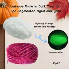 50G/PC Colorful Glow Yarn] Glow In The Dark Yarn, Crochet Yarn, DIY Art, Knitting, Crochet And Crafts Yarn - Multicolor - View 38
