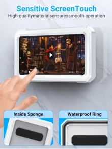 1pc The Perfect Gift For Music Lovers! No-Drill Shower Phone Holder - Adjustable, Waterproof & Sticky Back For A Truly Hands-Free Shower Experience - Multicolor - View 4