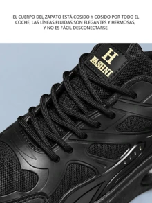 Zapatillas deportivas transpirables de malla para Hombres, Tenis Deportivos Hombre ,Zapatos Casuales con Suela Gruesa negra, Antideslizantes y Duraderos, Nuevos zapatos casuales para hombre.Zapatos cómodos para correr al aire Libre ,Zapatos para correr al aire libre para hombresTenis caballeros, Tenis Negros para Hombre - Oro negro - Ver 10