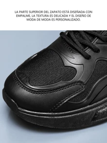Zapatillas deportivas transpirables de malla para Hombres, Tenis Deportivos Hombre ,Zapatos Casuales con Suela Gruesa negra, Antideslizantes y Duraderos, Nuevos zapatos casuales para hombre.Zapatos cómodos para correr al aire Libre ,Zapatos para correr al aire libre para hombresTenis caballeros, Tenis Negros para Hombre - Oro negro - Ver 9