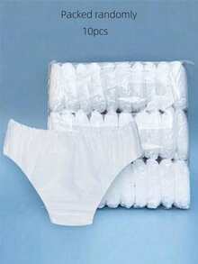 10/20pcs Pure White Color Disposable Women's Underwear Comfortable And Hygienic High-Waisted Disposable Panties For Women - Perfect For Travel And Business Trips,For Travel Outdoor Trips, Menstrual Periods, And Postpartum Care Disposable Women's Underpants, Soft And Comfortable, Suitable For Travel, Hotel, Hospital And Other Emergency Situations