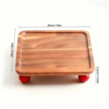 1pc/4pcs Minimalist Rosewood Tray - 7.8 Inch Square Wooden Tray For Serving Meals, Snacks, Desserts And Cooked Food, Durable, Easy To Clean, Polished Surface, Minimalist Design Serving Tray, High-Quality Square Wooden Plate, Serving Platter, Wooden Tableware Tray, Fruit Tray, Party Serving Tray, Coffee Table Decor/Tabletop Candle Holder Wooden Plate
