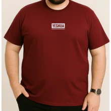 CAMISETA MASCULINA PLUS SIZE BASICA 100% ALGODÃO VARIAS CORES G1 AO G5 NÃO ENCOLHE PREMIUM PLUS015 - bordô - Visão 3