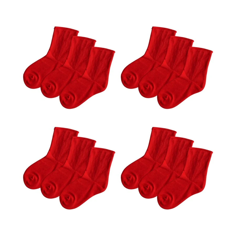 JOPHY & CO. 12 par miękkich i lekkich skarpetek bawełnianych bez gumki, skarpetki z funkcjami zdrowotnymi dla układu krążenia i diabetyków Art.901 - Czerwony - Zobacz 1