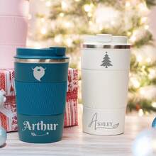 Personalized Christmas Coffee Mugs, Insulated Tumblers, Bridesmaid Invitations, Engraved Travel Cups, Family Christmas, Christmas Gifts, Personalized Mugs, Coffee Cups, Travel Coffee Cups, Coffee Cups, Stainless Steel Cups, Travel Mugs, Custom Coffee Mugs, Engraved Mugs, Christmas Gifts, Secret Santa Gifts, Custom Name Mugs, Holiday Coffee Cups, Birthday Gifts, Holiday Calendars - Christmas Design Of Leather Mug - View 5