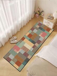 1 件软橡胶厨房地垫，3.5 毫米厚厨房地毯，抽象艺术拼布设计，吸水厨房地垫，可裁剪以适应厨房，表面织物，中间海绵层，底部橡胶层，适用于厨房地毯、厨房装饰、婚礼装饰、家居装饰、浴室地垫、入口地垫、洗衣房地垫、走廊地毯、客厅地垫等。 - 彩色 - 查看 6