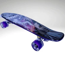 Patineta Penny 22 Pulgadas con Luz Le en las Llantas, varios Diseños, ideal para paseo cortos, Perfecto practicar deporte - Morado - Ver 4