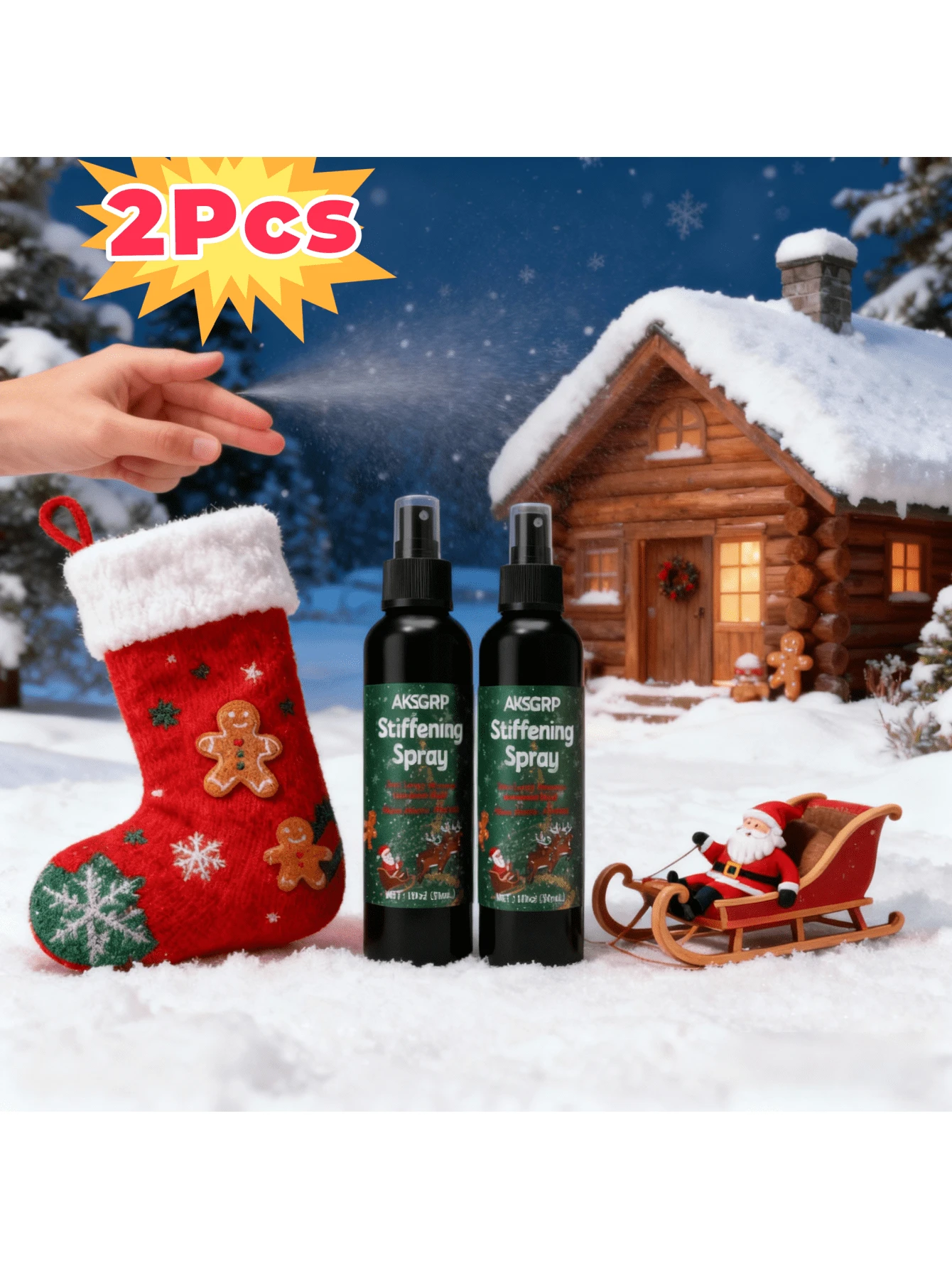 2 szt. - Spray do usztywniania tkanin z pompką, spray utrwalający tkaninę do cięcia, zagnieceń i szycia, do usztywniania i modelowania tkanin, spray zapobiegający zagnieceniom, prezent świąteczny