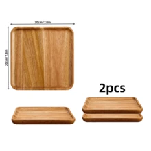 1pc/4pcs Minimalist Rosewood Tray - 7.8 Inch Square Wooden Tray For Serving Meals, Snacks, Desserts And Cooked Food, Durable, Easy To Clean, Polished Surface, Minimalist Design Serving Tray, High-Quality Square Wooden Plate, Serving Platter, Wooden Tableware Tray, Fruit Tray, Party Serving Tray, Coffee Table Decor/Tabletop Candle Holder Wooden Plate