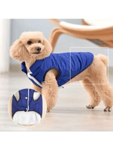 Einfarbige, warm gefütterte Hundjacke, windundurchlässiger Baumwoll-Katzen- und Hundmantel, geeignet für kleine bis mittlere Hunde und Katzen