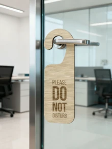 请勿打扰木制酒店门牌 - 禁止入内 - 私人 - 要求保护隐私 - 不可用原木 9.8x3.1 - 木質色 - 查看 7