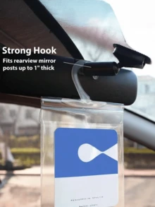 Disabled Persons Placard Protective Cover, Ultra Clear Disabled Persons Parking Placard Protective Cover With Large Plastic Hanger,Disabled Slogan Tag Hanging Bag, Plastic Transparent Pvc Hanging Bag, Parking Tag Storage Bag, Disabled Parking Tag Bag, Transparent Pvc Disabled Card Hanging Bag, Car Interior Parking Tag Hanging Bag - Multicolor - View 5