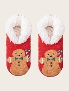 1 Pair Adult Women's/Couples' Thick Thermal Lined Non,Slip Socks, Indoor Home Floor Socks With Silicone Grips, Autumn/Winter, Cozy Socks