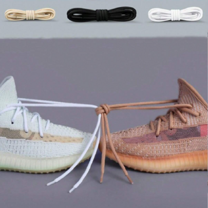 2 pares de cordones redondos de color gris, adecuados para zapatillas gruesas, zapatillas, cordón de cordones original