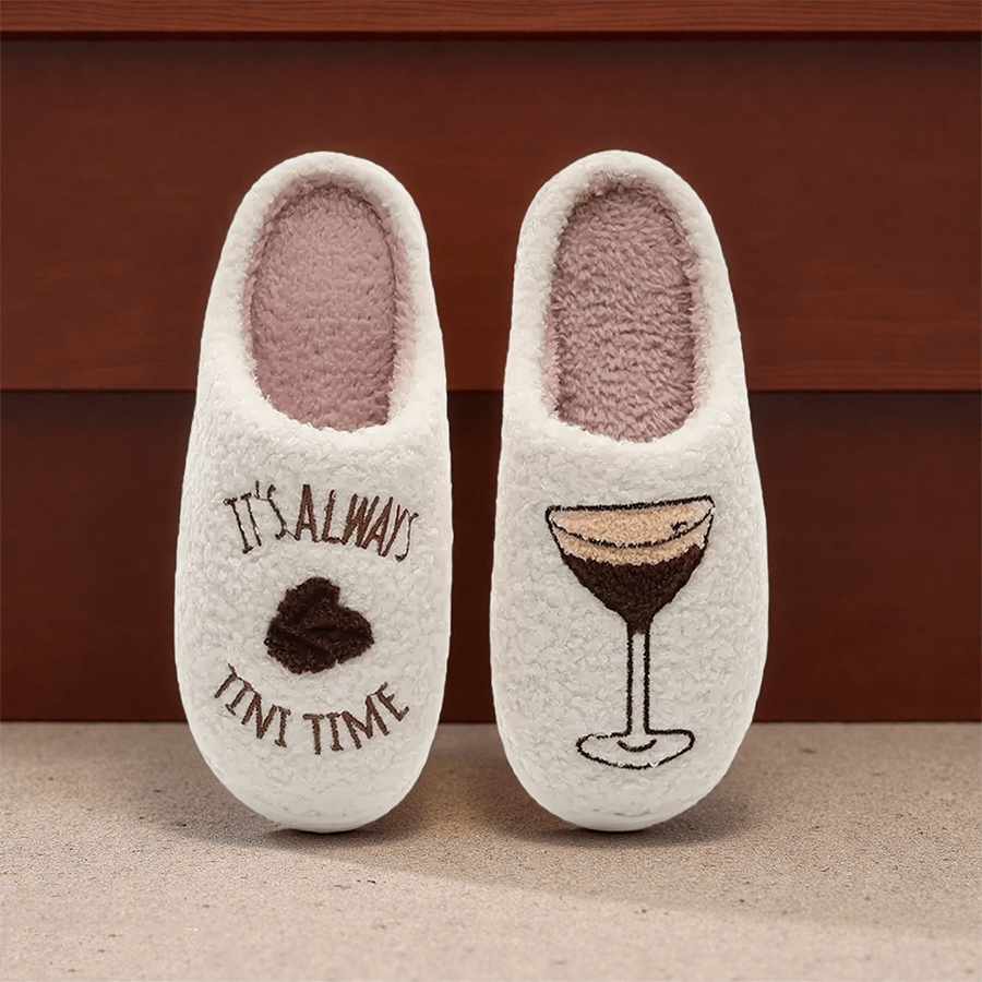 Chinelos Espresso Martini É Sempre Hora do Tini | Chinelos Fofos e Confortáveis Festa Chá de Panela Presente para Mãe e Filha, Chinelos de Algodão Confortáveis para Casal, Chinelos Femininos, Chinelos de Casa