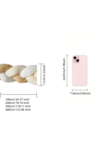 AIBOYING 1pc 3-Ply Crib Bumper, Cradle Mattress, Bed Rail, Braided Padded Bed Guardrail, Bed Fence, Bedding Accessories