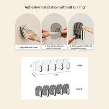 5 piezas Organizador de joyas para colgar en la pared con ganchos adhesivos transparentes para el armario y el baño, soporte multiusos para collares, pulseras y aretes, almacenamiento para llaves y anillos, sin necesidad de taladrar, ganchos de acrílico transparente ahorradores de espacio para decoración moderna del hogar, fácil de instalar y duradero, ideal para espacios pequeños, mantiene las joyas ordenadas y accesibles, y es un regalo pensado para amantes de la moda - Multicolor - Ver 6