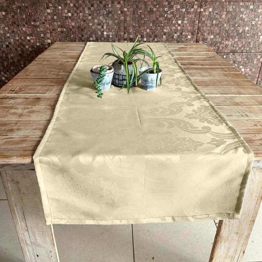 Caminho Trilho De Mesa - 1,40m X 0,45m Decorativo Jacquard Diversas Cores
