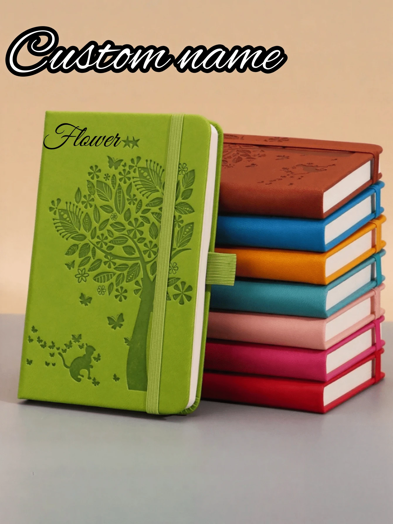 1 Piece Of A6 Personalized Notebook With Custom Name And Cute Patterns, A Mini Pocket-Sized Minimalist Memo Pad With Lined Pages And Blank Pages On Both Sides, Suitable For Writing, Drawing, School Activities, Student Rewards, Available In Multiple Colors, Back-To-School Supplies.