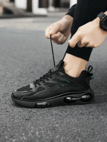 Zapatillas deportivas transpirables de malla para Hombres, Tenis Deportivos Hombre ,Zapatos Casuales con Suela Gruesa negra, Antideslizantes y Duraderos, Nuevos zapatos casuales para hombre.Zapatos cómodos para correr al aire Libre ,Zapatos para correr al aire libre para hombresTenis caballeros, Tenis Negros para Hombre - Oro negro - Ver 5