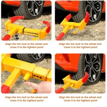 Lislark Heavy Duty Wheel Clamp Car Security Clamps Locks For Caravan Van Trailer Lock - Yellow - View 6