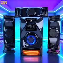 Bocinas de bluetooth,Altavoz Bluetooth inteligente 3+1, sistema de altavoces domésticos serie 3.1, bocinas de bluetooth grande, sonido potente y de alta definición con gran potencia, 3 altavoces, iluminación ambiental LED de colores, incluye mando a distancia, volumen ajustable con botones, teatro en casa,decoración de cuarto,USB, tarjeta SD, sintonizador de radio FM, compatible con teléfonos móviles, ordenadores y televisores, ideal para escuchar música, ver la televisión y películas, ver partidos de fútbol, baloncesto y reproducir videojuegos. Ideal para ocasiones festivas como Navidad, Nochebuena, Halloween, celebraciones de Año Nuevo, temporadas de bodas, fiestas de cumpleaños, reuniones y eventos de vuelta al colegio o graduación. Perfecto como regalo de temporada.DM-3403 - Tipo de Enchufe A USA (110-127V) - Ver 5