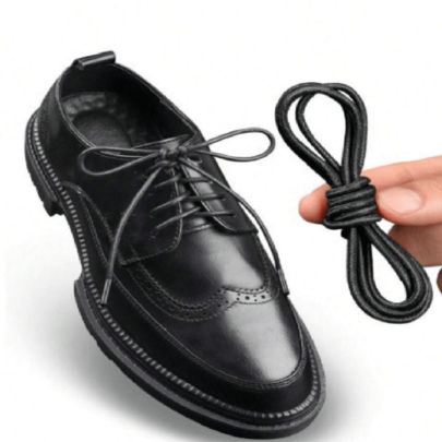2 pares de cordones redondos para hombres, negro y marrón, adecuados para botas de cuero, uso casual y de negocios