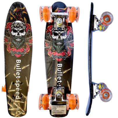 Patineta Penny 22 Pulgadas con Luz Le en las Llantas, varios Diseños, ideal para paseo cortos, Perfecto practicar deporte