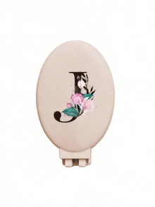 Printed With Peony Flowers Initials A-Z Portable Hollow Comb Makeup Mirror Integrated Portable Folding Mirror Comb And Makeup Mirror - Portable, Desktop, Modern Travel Beauty Tools, Folding Comb With Makeup Mirror,Hair Brush,Slick Back Brush,Styling Brush,Curly Hair Brush,Edge Brush,Hair Comb,Brush Hair,Hair Brush Set,Comb Hair,Comb For Curls,Detangling Brush,Hair Brush For Women,Hair,Travel,Hair Products,Hair Tools,Hair Stuff,Barber,Barber Accessories,Barbershop,Hairdressing Equipment