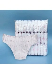 10/20pcs Pure White Color Disposable Women's Underwear Comfortable And Hygienic High-Waisted Disposable Panties For Women - Perfect For Travel And Business Trips,For Travel Outdoor Trips, Menstrual Periods, And Postpartum Care Disposable Women's Underpants, Soft And Comfortable, Suitable For Travel, Hotel, Hospital And Other Emergency Situations