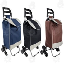 Carrinho De Feira Compras 6 Rodas Dobrável Sobe Escada 30 Kg - Preto - Visão 4