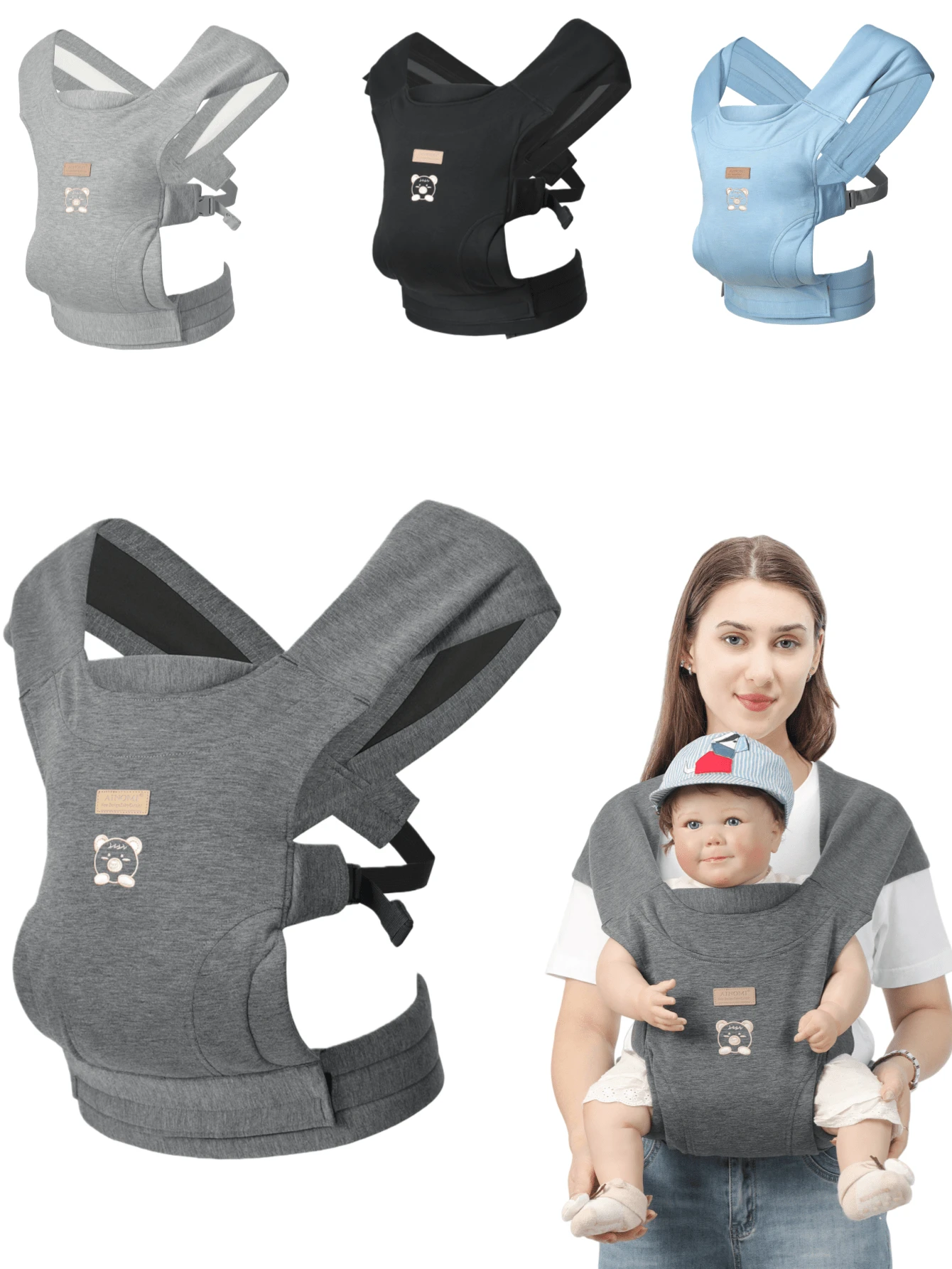 轻便四季多功能婴儿背带，前向式婴儿背带，透气婴儿背带 - 彩色 - 查看 1