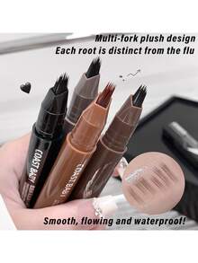 [Dual-Effect Eyebrow Pencil] Multi-Prong Brush Head Outlines Each Brow Hair Precisely, Simultaneously Fills In Hairline, Waterproof And Smudge-Proof. Realistic Hair Flow Technology Blends Naturally, Easy For Beginners, Dual-Ended Design Saves Time, 24-Hour Long-Lasting. Ideal Holiday Gift, Helps Unlock Flawless Makeup.