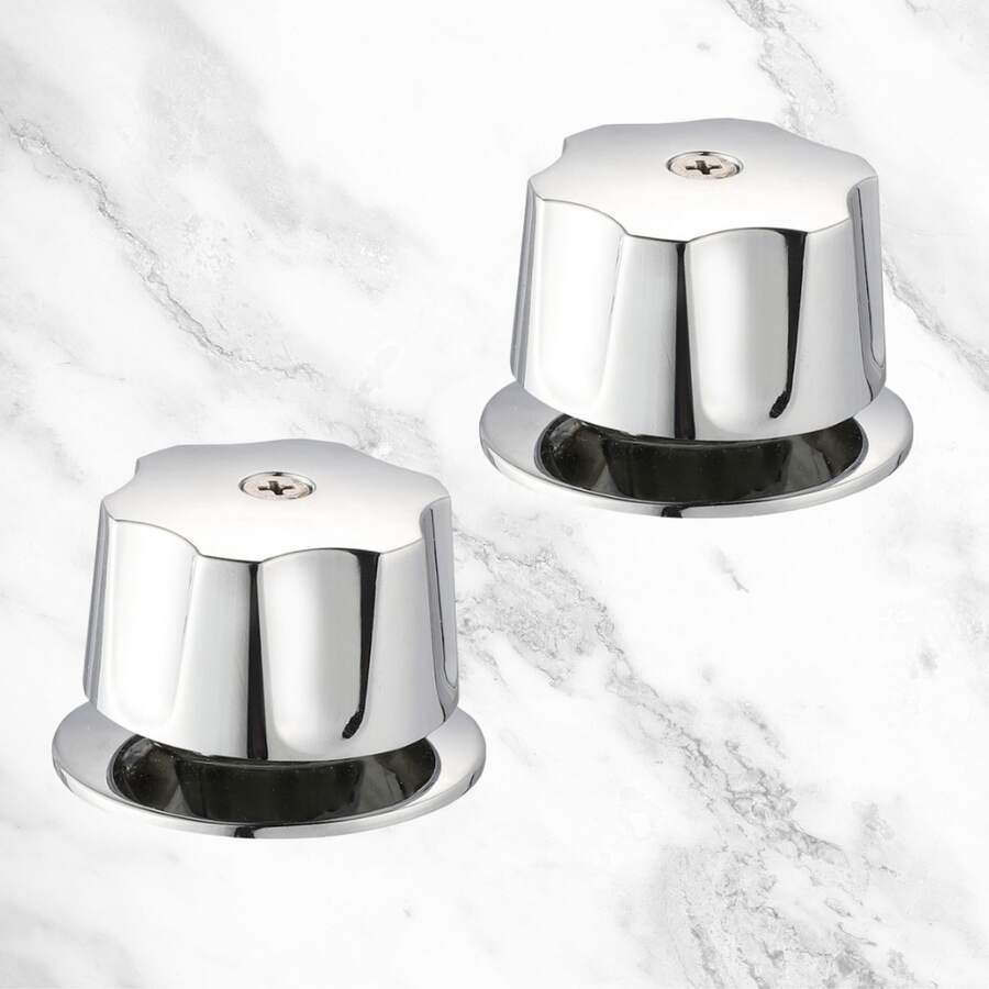 Set Of Chrome-Finished Metal Shower Handles For Bathroom, Dual Control, Stainless Steel, Easy Wall Mounting, High Durability And Precise Control