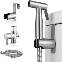 Stainless Steel Sitz Shower Nozzle Accessory With Hose Kit -304 Stainless Steel Sitz Shower Gun, Adjustable Water Pressure And One Handed Lever Control, Suitable For Toilets, Baby Washing, Pet Bathing, Etc., Easy To Use - Silver - View 1