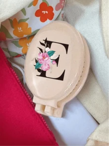 Printed With Peony Flowers Initials A-Z Portable Hollow Comb Makeup Mirror Integrated Portable Folding Mirror Comb And Makeup Mirror - Portable, Desktop, Modern Travel Beauty Tools, Folding Comb With Makeup Mirror,Hair Brush,Slick Back Brush,Styling Brush,Curly Hair Brush,Edge Brush,Hair Comb,Brush Hair,Hair Brush Set,Comb Hair,Comb For Curls,Detangling Brush,Hair Brush For Women,Hair,Travel,Hair Products,Hair Tools,Hair Stuff,Barber,Barber Accessories,Barbershop,Hairdressing Equipment