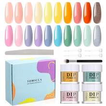 6-8-12-20色10克美甲粉套装，多色美甲设计DIY沙龙礼品，女士适用 - 彩色 - 查看 22