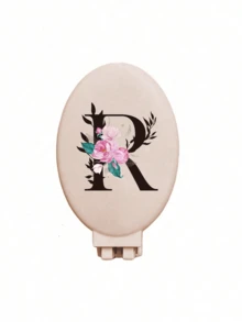 Printed With Peony Flowers Initials A-Z Portable Hollow Comb Makeup Mirror Integrated Portable Folding Mirror Comb And Makeup Mirror - Portable, Desktop, Modern Travel Beauty Tools, Folding Comb With Makeup Mirror,Hair Brush,Slick Back Brush,Styling Brush,Curly Hair Brush,Edge Brush,Hair Comb,Brush Hair,Hair Brush Set,Comb Hair,Comb For Curls,Detangling Brush,Hair Brush For Women,Hair,Travel,Hair Products,Hair Tools,Hair Stuff,Barber,Barber Accessories,Barbershop,Hairdressing Equipment