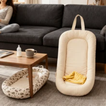 0-24个月新生儿遮阳篷及婴儿睡眠床，新生儿睡眠监测床，必备婴儿礼物，便携式婴儿遮阳篷，适合旅行和居家使用，婴儿生日礼物，新生儿礼物 - 彩色 - 查看 8